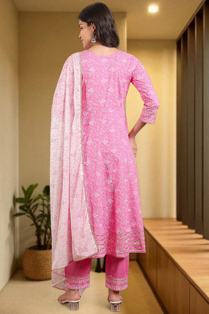 Festive Anarkali Kurta Set – Elegant Design with Dupatta