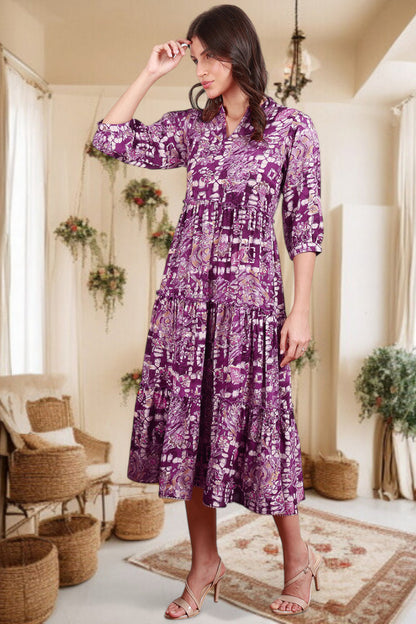 Elegant Printed Midi Dress For Every Occasion