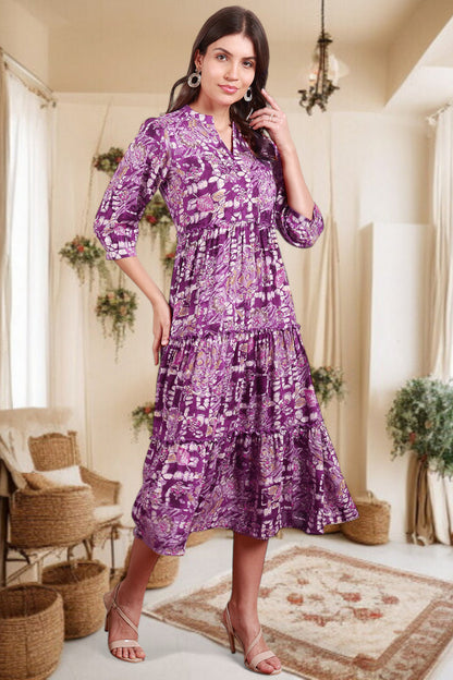 Elegant Printed Midi Dress For Every Occasion