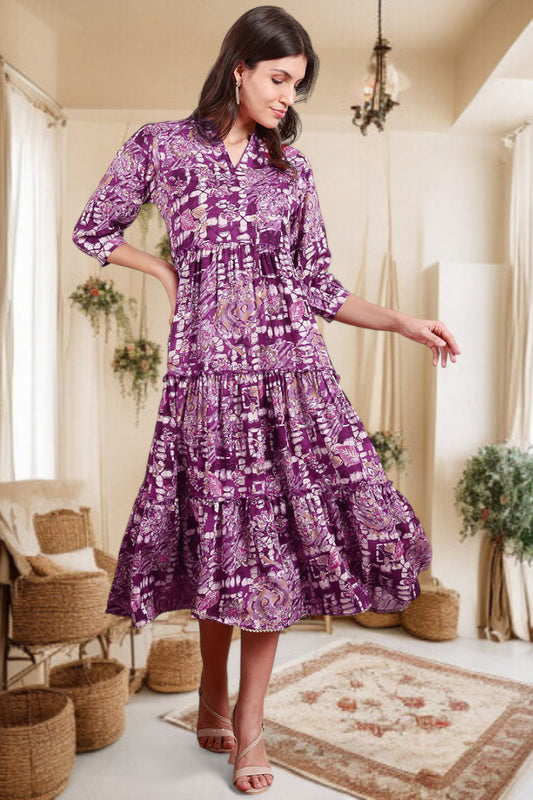 Elegant Printed Midi Dress For Every Occasion