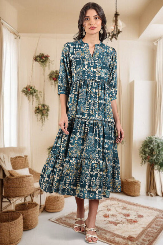 Elegant Printed Midi Dress For Every Occasion