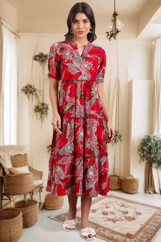 Elegant Printed Midi Dress For Every Occasion