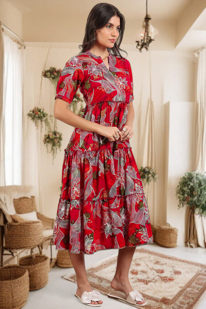 Elegant Printed Midi Dress For Every Occasion