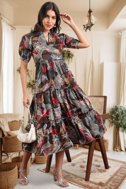 Elegant Printed Midi Dress For Every Occasion
