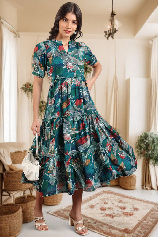 Elegant Printed Midi Dress For Every Occasion