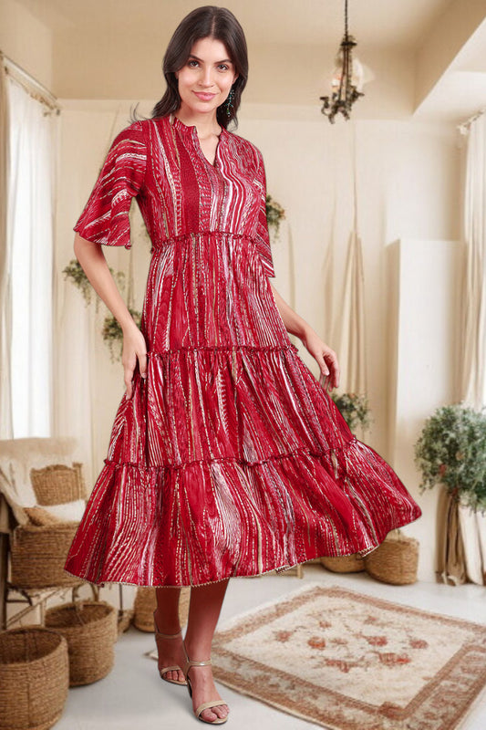 Elegant Printed Midi Dress For Every Occasion