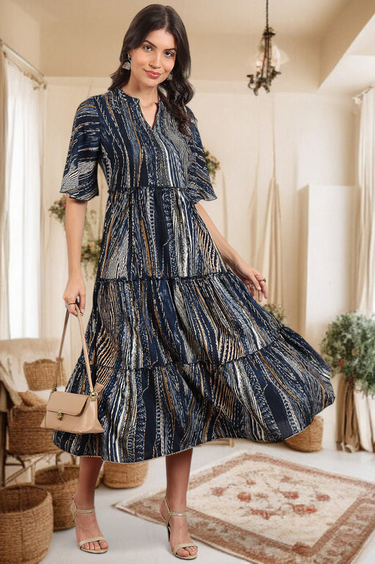 Elegant Printed Midi Dress For Every Occasion