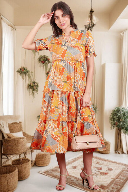 Elegant Printed Midi Dress For Every Occasion
