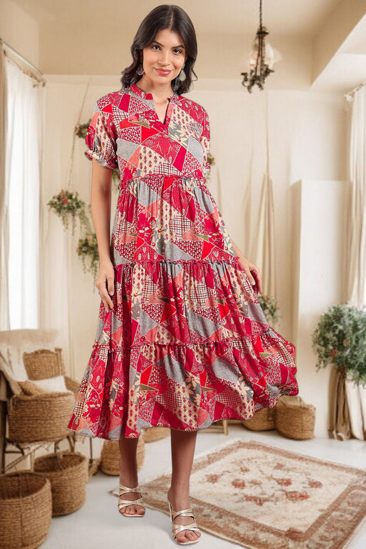Elegant Printed Midi Dress For Every Occasion