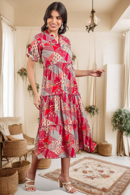 Elegant Printed Midi Dress For Every Occasion