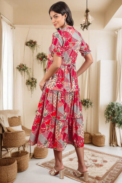 Elegant Printed Midi Dress For Every Occasion
