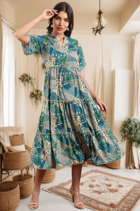 Elegant Printed Midi Dress For Every Occasion