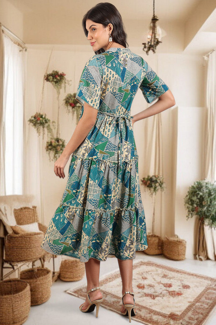 Elegant Printed Midi Dress For Every Occasion