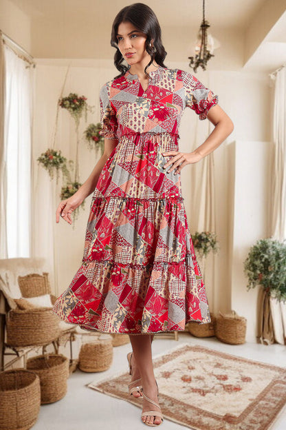 Elegant Printed Midi Dress For Every Occasion
