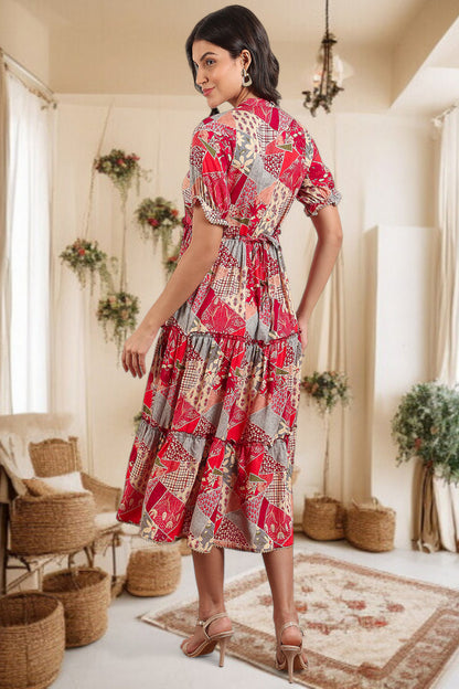 Elegant Printed Midi Dress For Every Occasion