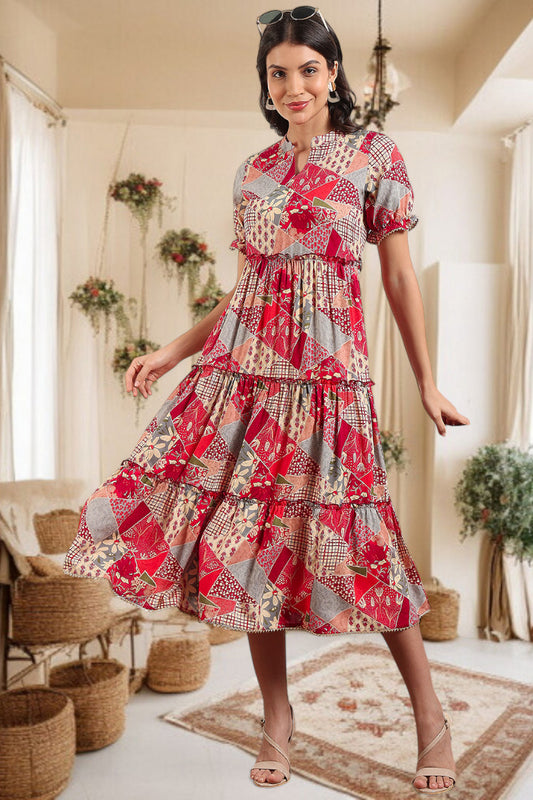 Elegant Printed Midi Dress For Every Occasion