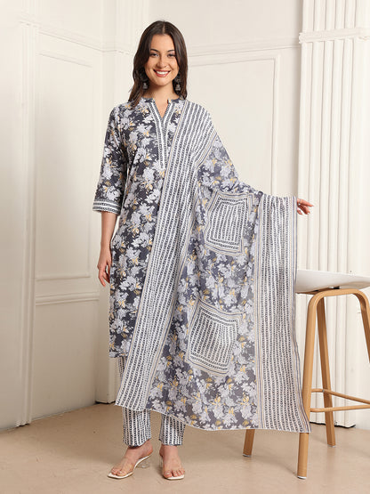 Casual Ethnic Straight Kurta Set With Dupatta (DS838)