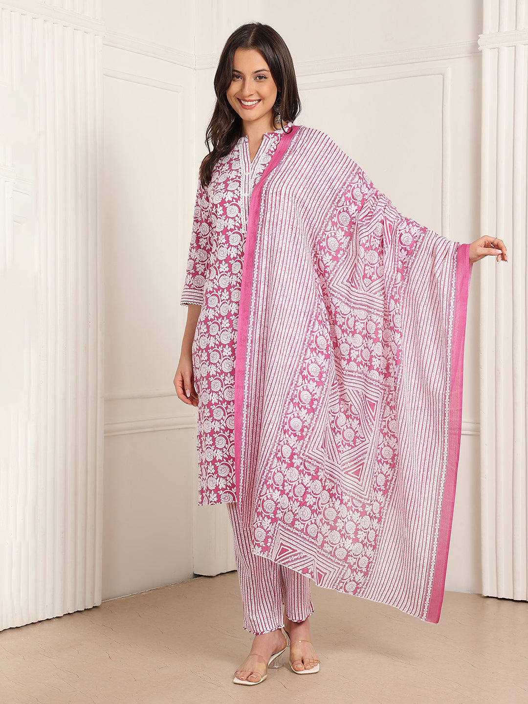 Casual Ethnic Straight Kurta Set With Dupatta (DS842)