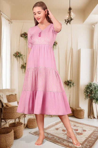 Ethereal Elegance- Stylish Casual & Party Wear Midi Dress
