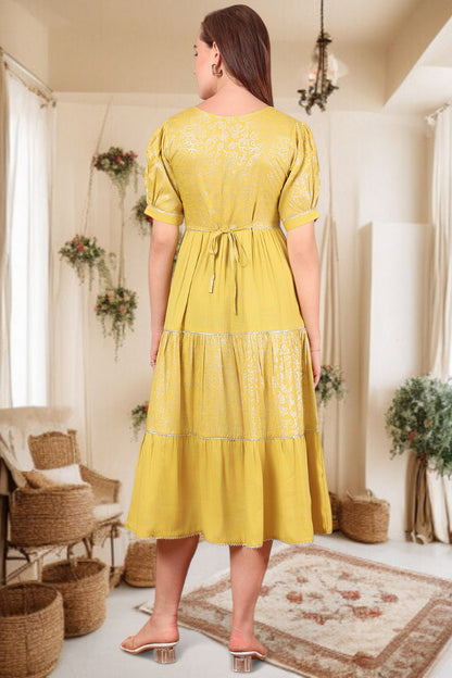 Ethereal Elegance- Stylish Casual & Party Wear Midi Dress
