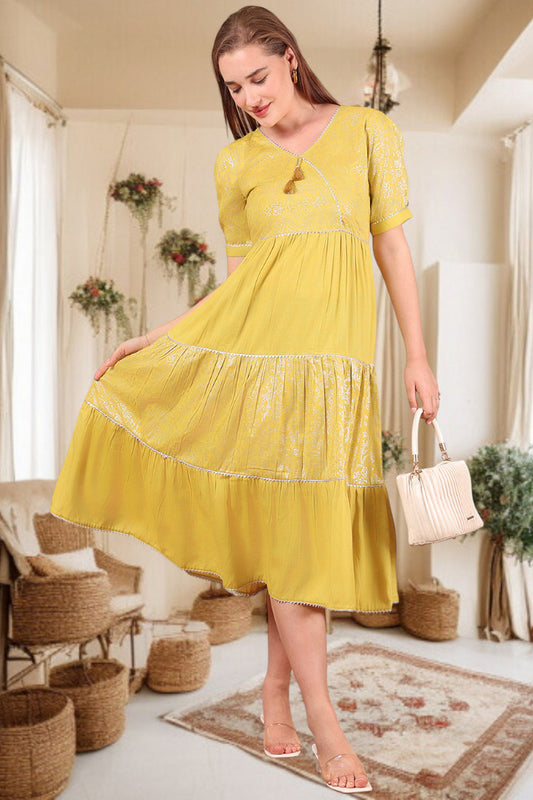 Ethereal Elegance- Stylish Casual & Party Wear Midi Dress