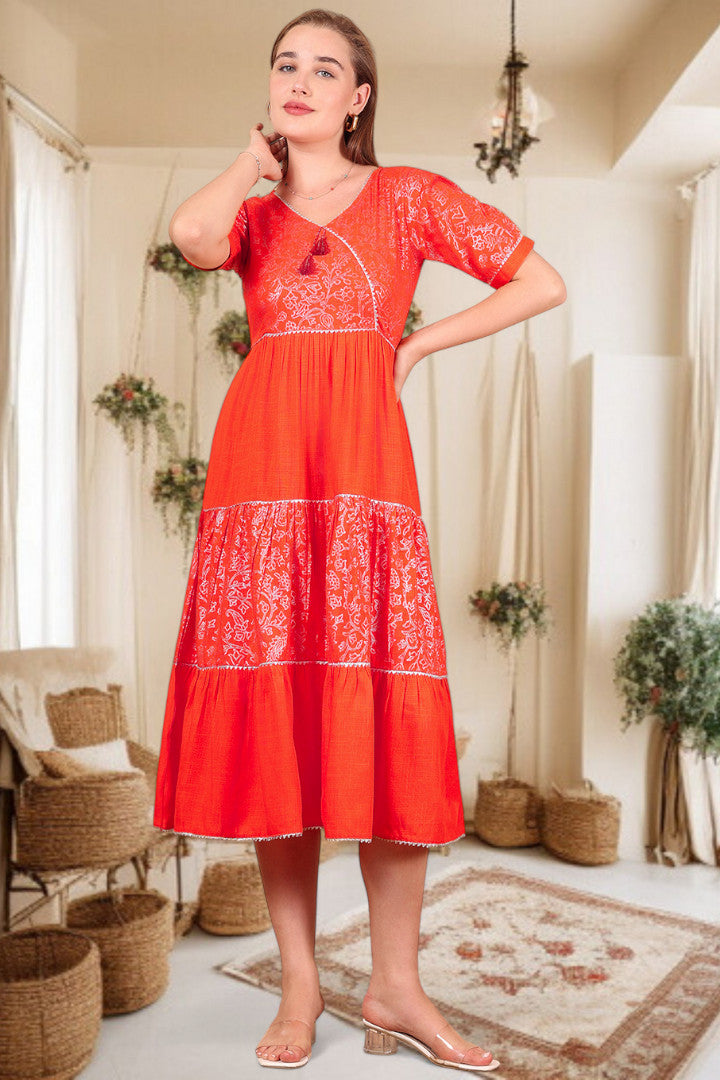 Ethereal Elegance- Stylish Casual & Party Wear Midi Dress (DS810)