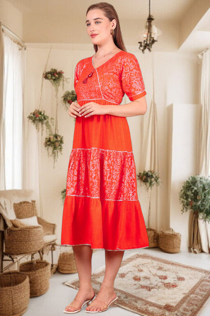 Ethereal Elegance- Stylish Casual & Party Wear Midi Dress (DS810)