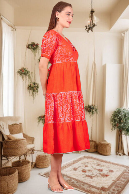 Ethereal Elegance- Stylish Casual & Party Wear Midi Dress (DS810)