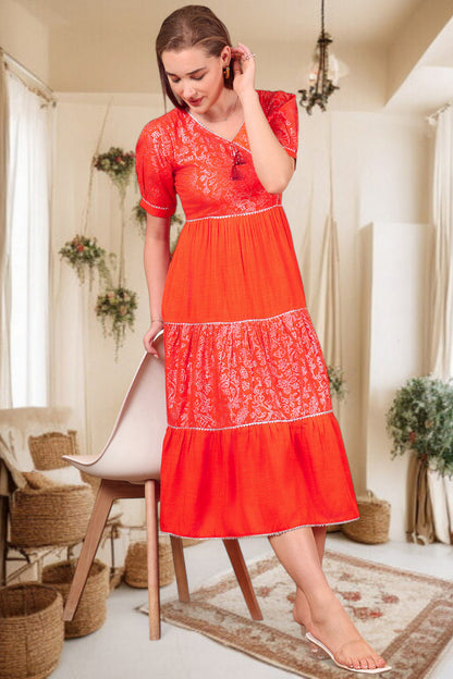 Ethereal Elegance- Stylish Casual & Party Wear Midi Dress (DS810)