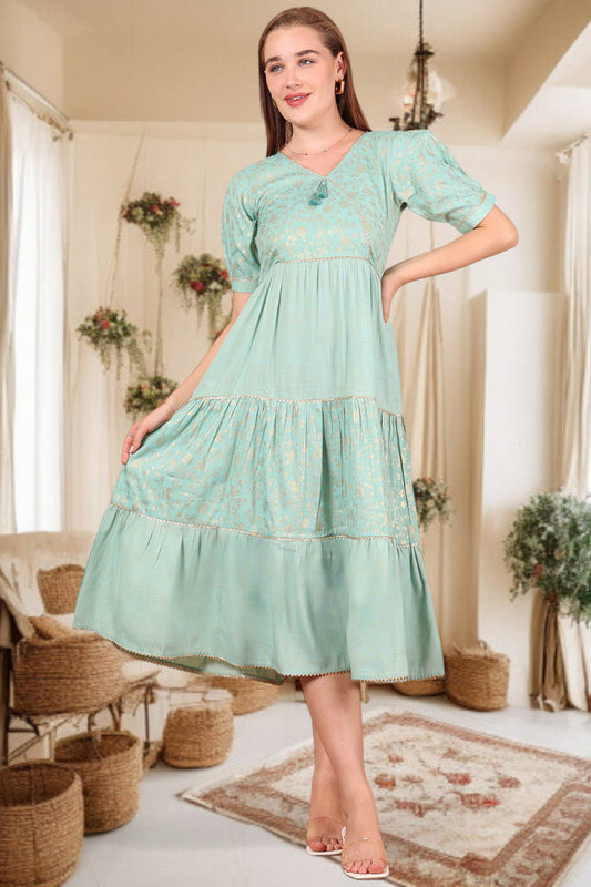 Ethereal Elegance- Stylish Casual & Party Wear Midi Dress