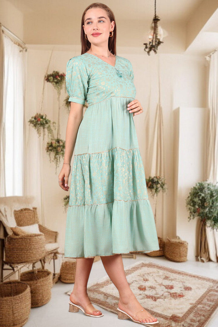 Ethereal Elegance- Stylish Casual & Party Wear Midi Dress