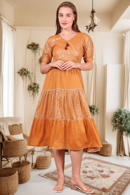 Ethereal Elegance- Stylish Casual & Party Wear Midi Dress