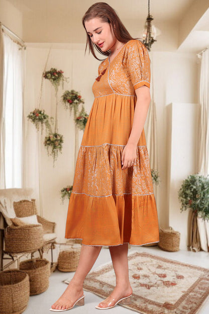 Ethereal Elegance- Stylish Casual & Party Wear Midi Dress