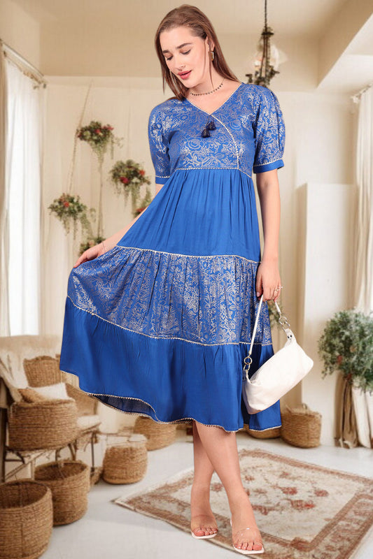 Ethereal Elegance- Stylish Casual & Party Wear Midi Dress