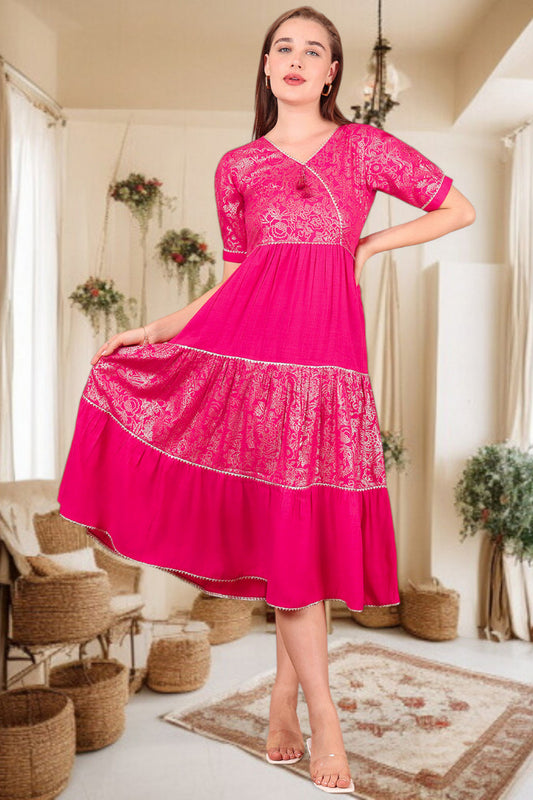 Ethereal Elegance- Stylish Casual & Party Wear Midi Dress
