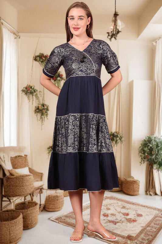 Ethereal Elegance- Stylish Casual & Party Wear Midi Dress