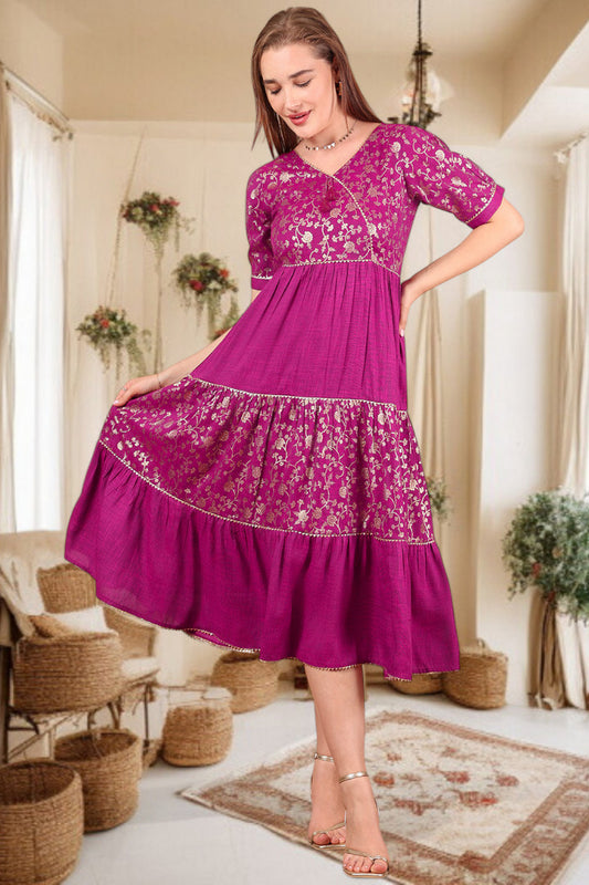 Ethereal Elegance- Stylish Casual & Party Wear Midi Dress