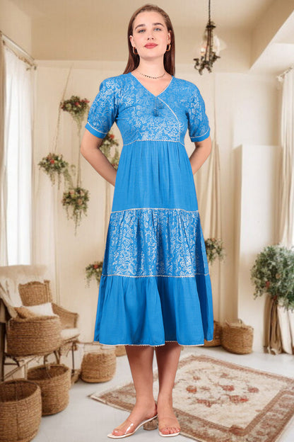 Ethereal Elegance- Stylish Casual & Party Wear Midi Dress