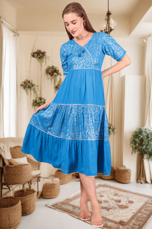 Ethereal Elegance- Stylish Casual & Party Wear Midi Dress