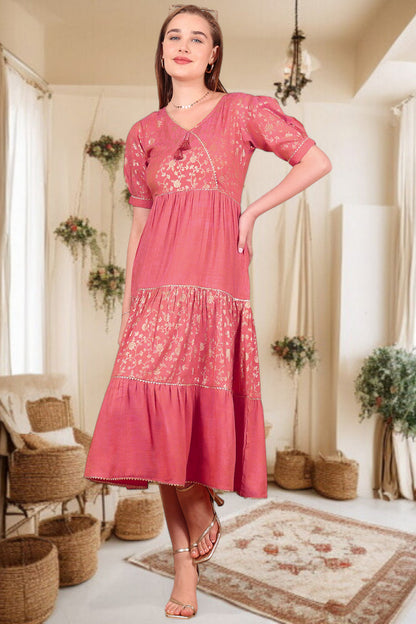 Ethereal Elegance- Stylish Casual & Party Wear Midi Dress