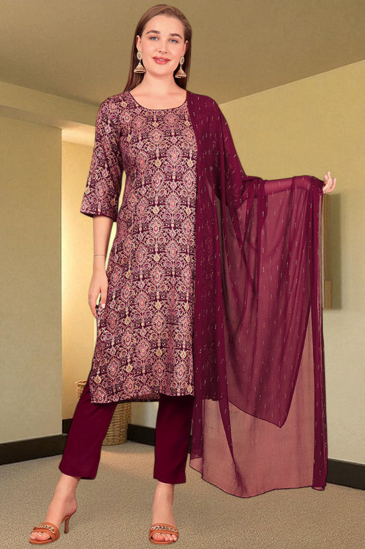 Casual Ethnic Straight Kurta Set With Dupatta