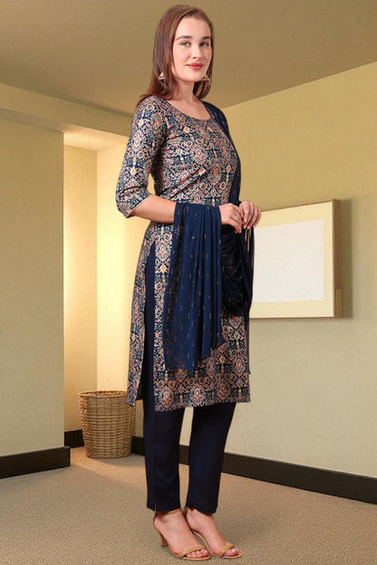 Casual Ethnic Straight Kurta Set With Dupatta