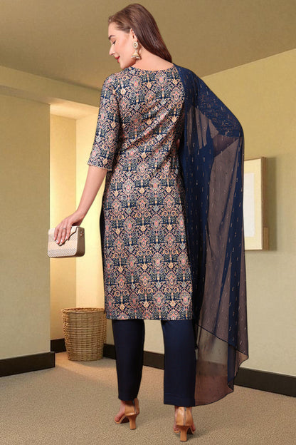 Casual Ethnic Straight Kurta Set With Dupatta