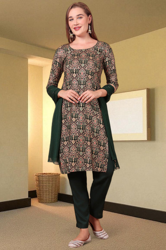 Casual Ethnic Straight Kurta Set With Dupatta