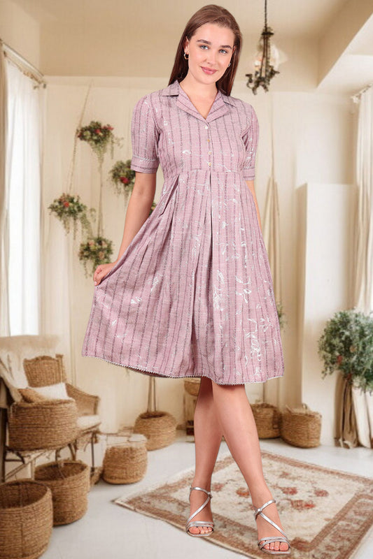 Majestic Allure – Classic Printed Dress with Modern Touch