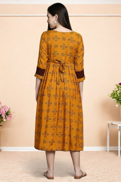 Rayon Printed Maternity Kurta – Designed for Pregnancy & Nursing