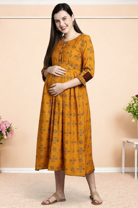 Rayon Printed Maternity Kurta – Designed for Pregnancy & Nursing