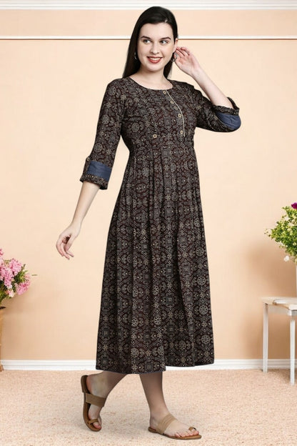 Rayon Printed Maternity Kurta – Designed for Pregnancy & Nursing