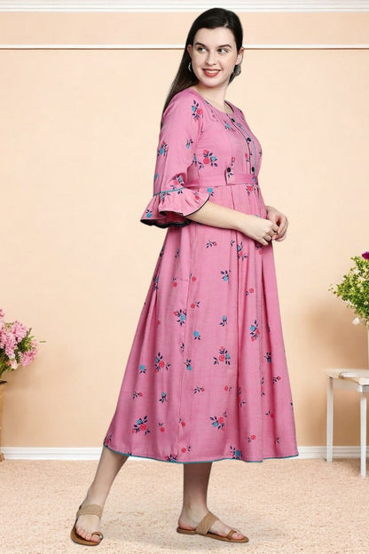 Rayon Printed Maternity Kurta – Designed for Pregnancy & Nursing