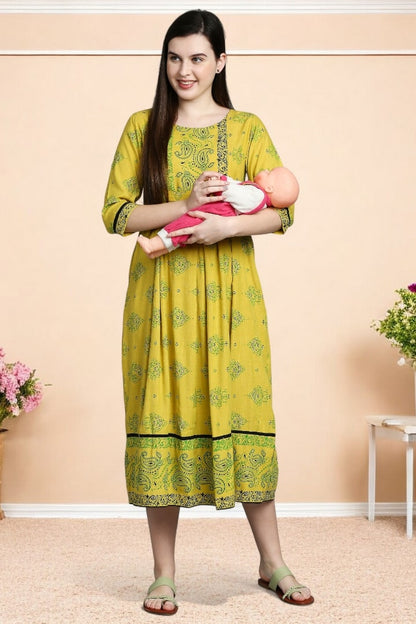Rayon Printed Maternity Kurta – Designed for Pregnancy & Nursing
